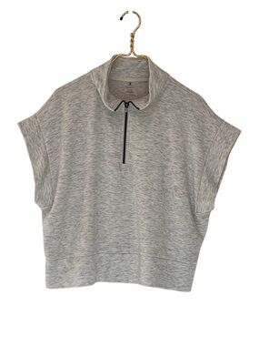 Danskin Gray Quarter Zip Boxy Cropped Sweatshirt Top XL